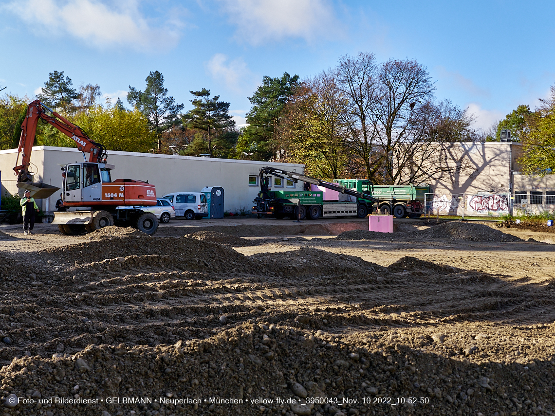 10.11.2022 - Baustelle an der Quiddestraße Haus für Kinder in Neuperlach